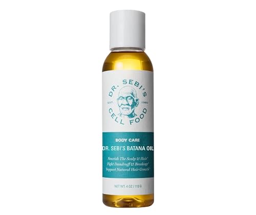 Dr. Sebi’s Batana Oil for Hair Growth – 100% Natural Hair Oil with Coconut and Olive – Supports Scalp Health and Stronger Hair – Plant-Based Formula – 1 Month Supply (4 fl oz)