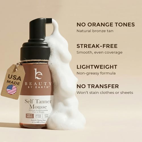 Self Tanner Mousse - USA Made with Natural & Organic Ingredients, Non-Toxic