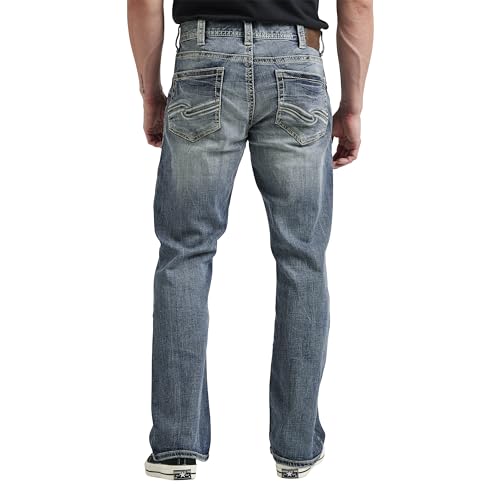 Silver Jeans Co. Men's Craig Classic Fit Bootcut Jeans, Medium Indigo LDS260, 38W x 32L