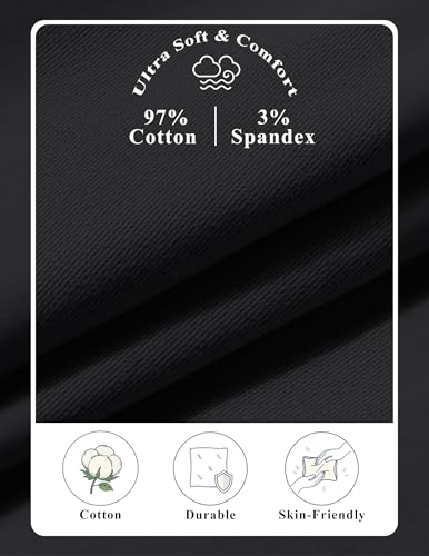 COOFANDY Mens Chino Shorts Cotton Drawstring Dress Shorts 9 Inch Inseam Relaxed Fit Stretch Casual Shorts Black