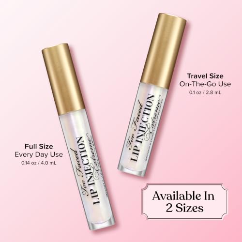 Too Faced Lip Injection Extreme Lip Plumper Gloss | Hydrating, Glossy, & Helps Volume Appear Fuller Over Time, Travel Size, 0.10 Fl Oz, Original