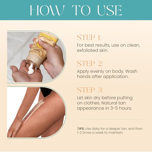 Body Drench Quick Tan Self Tanner Body Lotion – Sunless Tanning Lotion for Women, Natural-Looking Self Tan, Dark, 8 fl oz