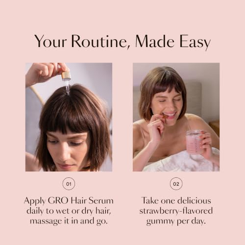 VEGAMOUR GRO Biotin Gummies for Hair Wellness®, 30-Day Supply - Vitamins B, A, C & E, Supports Fuller-Looking Hair & Nails, Vegan & Cruelty-Free