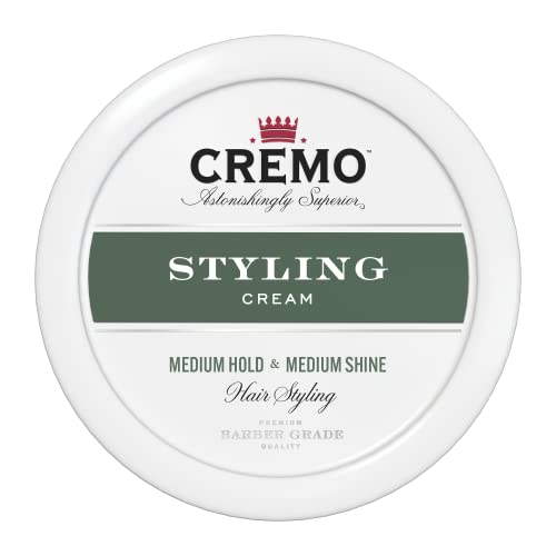 Cremo Hair Styling Cream, Barber Grade, Medium Hold, Medium Shine Hair Products, 4 Oz