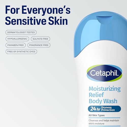 Cetaphil Moisturizing Body Wash, Sensitive Skin, Fragrance Free, 16.9 fl oz