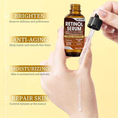 3 Pack Face Serum Skin Care Set-Includes Vitamin C, Hyaluronic Acid & Retinol Serums for Face-Brightening, Anti-Aging,Hydrating Facial Serums-AM, PM & All-Day Skincare Routine