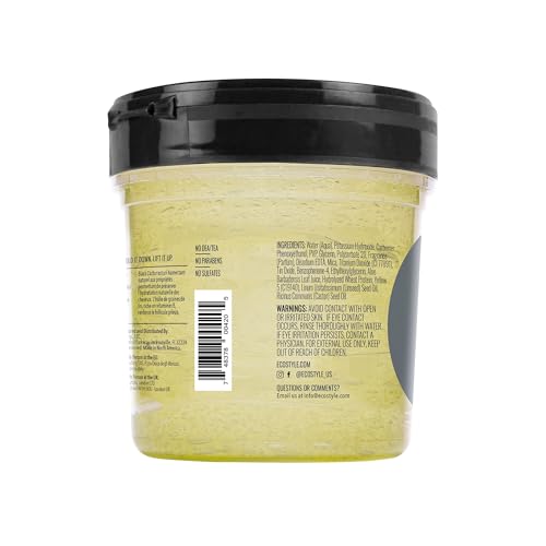 Eco Style Black Castor and Flaxseed Oil Styling Gel - Helps Nourish and Repair Damaged Hair - Promotes Healthy Scalp - Provides Superior and Weightless Hold - Delivers Long Lasting Shine - 8 oz