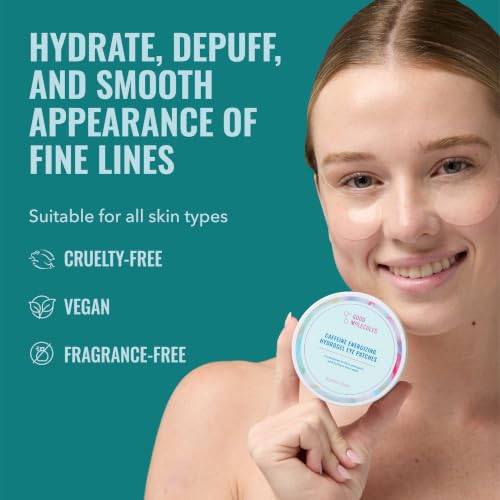 Good Molecules Caffeine Energizing Hydrogel Eye Patches - Eye Mask with Hyaluronic Acid Hydrate and Reduce Puffiness - Pack of 30, Skincare for Face