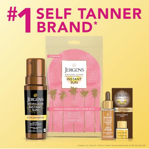 Jergens Natural Glow Instant Sun Body Mousse, Ultra Deep Bronze, 6 oz