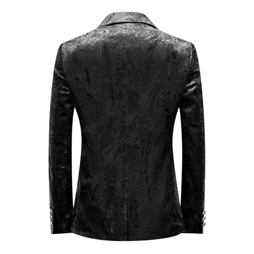 Men's luxury Casual Dress Suit Slim Fit Stylish Blazer Black Small