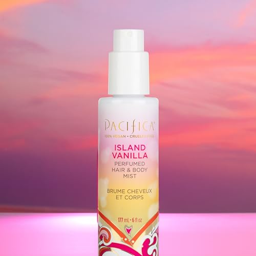 Pacifica Island Vanilla Hair Mist Perfume and Full Body Spray for Women - Fragrance Spray for A Mood-Lifting Experience, Paraben-Free, Clean Beauty No Alcohol, Vegan & Cruelty-Free, 6 oz oz