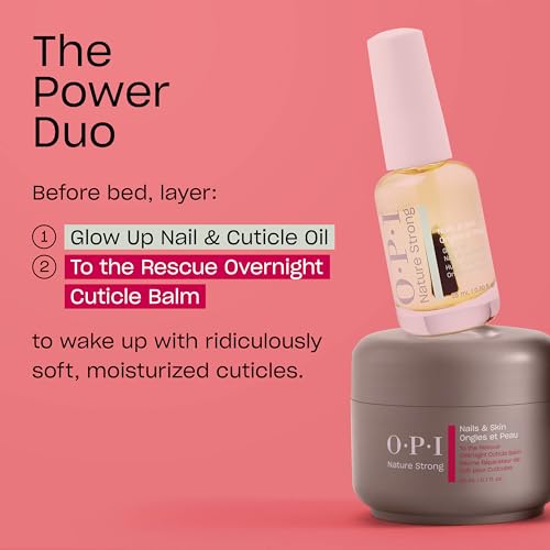 OPI Nature Strong Nails & Skin - To the Rescue Overnight Cuticle Balm | Treatment Locks in Moisture for Dry Cuticles, Nails, and Skin | Enriched with Oils & Shea Butter | 0.7 Fl Oz | 20 mL
