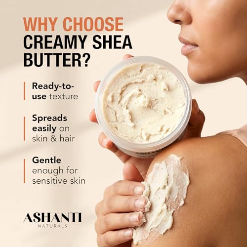 Ashanti Naturals White Raw Shea Butter | Unrefined African Shea Butter | Creamy Moisturizer for Easy Application - 15 oz