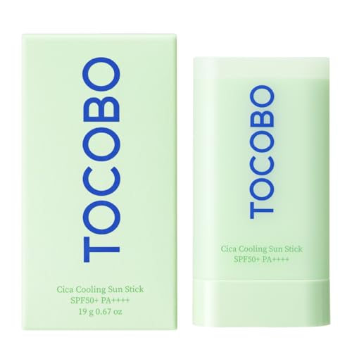TOCOBO Cica Cooling Sun Stick SPF50+ PA++++ 1.69 fl. oz - Fermented Cica Complex, Cooling Sun Stick, Reduces Skin Temperature, Quick Soothing, Lightweight and Moisturizing Sun Stick
