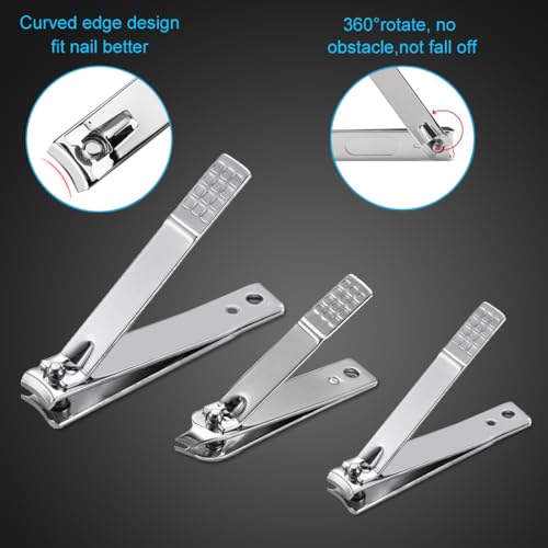 Yougai Manicure Set 18Pcs Stainless Steel Nail Clippers Set with Case Black