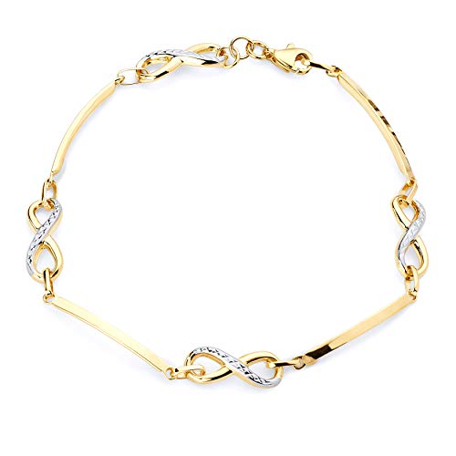 The World Jewelry Center 14k Two Tone Gold Fancy Bracelet - 7.25"