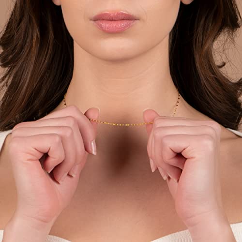 PORI JEWELERS 10K Solid Gold 2.0MM Diamond Cut Mirror Chain Necklace -Unisex Sizes 14"-30" (Yellow, 16)