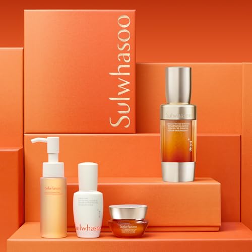 Sulwhasoo Concentrated Ginseng Rejuvenating Serum Set | Korean Ginseng-Powered Skincare 4-piece Anti-Aging Gift Set | Strengthens Skin Barrier | Visibly Improves Wrinkles | Includes Full-size Serum