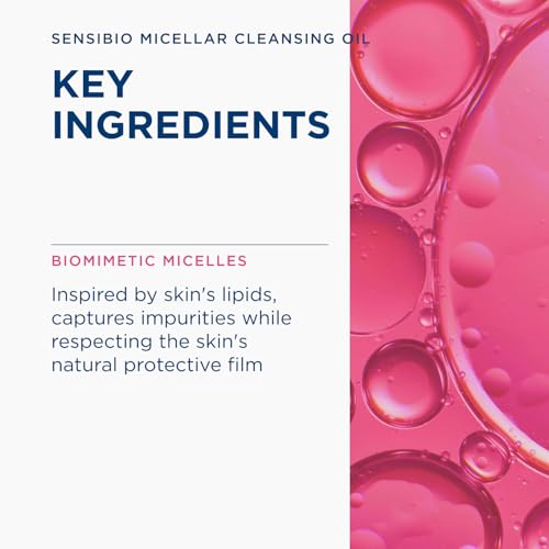 Bioderma Sensibio Micellar Cleansing Oil, 1st Ecobiological Micellar Formula Gentle Face Cleanser That Deeply Cleanses, Soothes & Nourishes Skin with Oil-to-Milk Texture, Fragrance-Free, 5 Fl Oz
