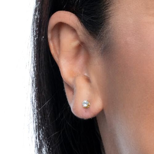 Amazon Essentials 0.25 to 1 Carat IGI Certified Solitaire Lab Grown Diamond Stud 14k Gold 4 Prong Round Cut Earrings (G-H Color VS1-VS2 Clarity)