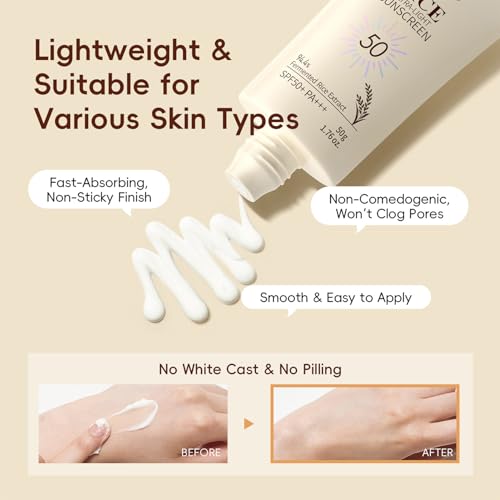 9PCS Rice Skincare Set for Women & Girls – Korean Skin Care Set with Rice Cleanser, Toner, Serum, Face Cream, Eye Cream, Sunscreen, Ice Roller, Headband & Card – Moisturizing & Skin Barrier Support
