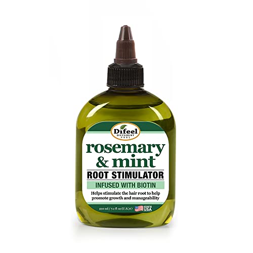 Difeel Rosemary and Mint Root Stimulator Oil with Biotin for Hair Growth, 7.1 oz. - Hair Growth Scalp Treatment