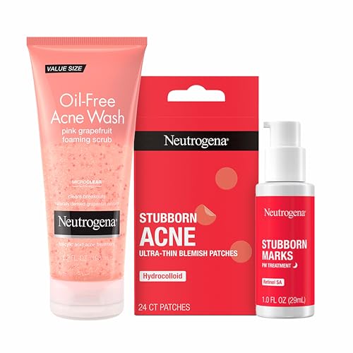 Neutrogena Oil-Free Acne Wash Pink Grapefruit Face Scrub with 2% Salicylic Acid & Vitamin C, Gentle Exfoliating Foaming Cleanser for Acne-Prone Skin, 6.7 fl. oz