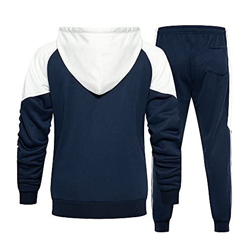 MANTORS Men's Activewear Full Zip Warm Tracksuit Sports Set Casual Sweat Suit TZ95 Blue M
