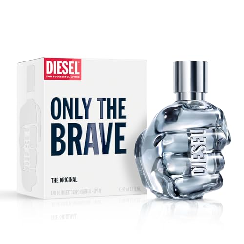 Diesel Only the Brave Eau de Toilette Spray Cologne for Men, Notes of Lemon, Rosemary, and Sensual Ambery Wood, Fresh and Powerful Fragrance, Long-Lasting, 1.7 FL. Oz.
