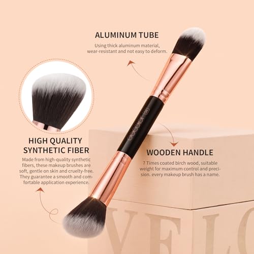 docolor 6 Piece Dual-Sided Eyeshadow Brushes - 12 Functions in 1 Set