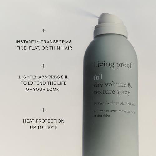 Living Proof Full Dry Volume & Texture Spray – Instant Volume, Texture, Oil Absorption, Heat Protection, Lightweight Hold for Fine or Flat Hair, 7.5 oz