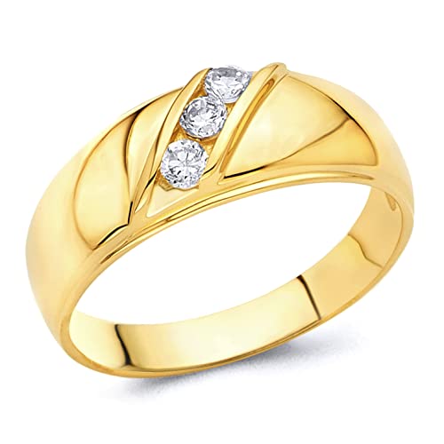 Mens 14k Yellow Gold Wedding Band - Size 12