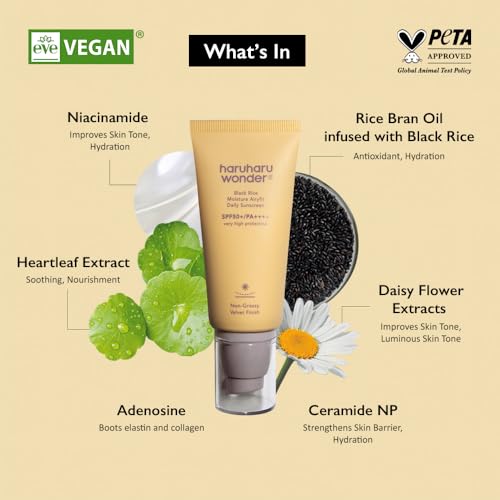 haruharu Black Rice Moisture Airyfit Daily Sunscreen SPF50+ 1.69 fl.oz.