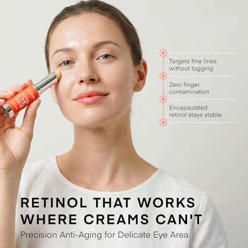 VELAMO ADVANCED Retinol Eye Stick: Renewing & Firming Under Eye Balm for Dark Circles, Puffiness, Fine Lines & Wrinkles - Travel Essentials, Portable & Perfect for On-the-go Use, 0.1 OZ/3g
