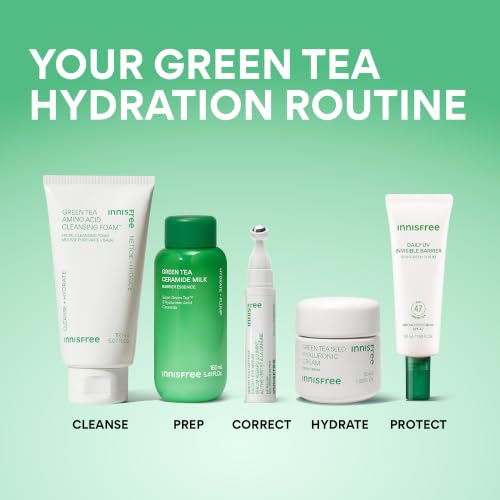 innisfree Green Tea Amino Acid Cleansing Foam | Hydrating Korean Face Wash | Gentle Lather | pH-Balanced Skincare | Sulfate-Free | Available in Gift Sets