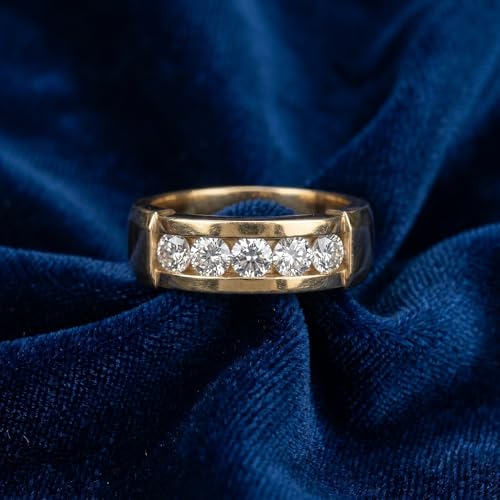 Pompeii 1/2ct Mens 14K Yellow Gold Round Diamond Wedding Ring - Size 10