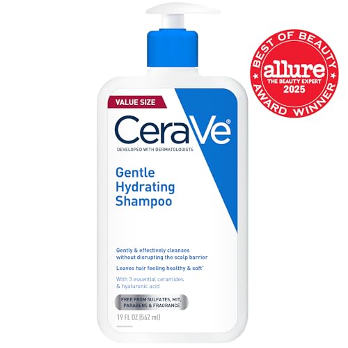 CeraVe Gentle Hydrating Shampoo with Hyaluronic Acid for Hair & Scalp, 19oz