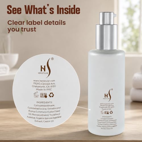 HerStyler Castor Oil Hair Serum - with Argan Oil, Vitamin E, Aloe -2 Fl Oz