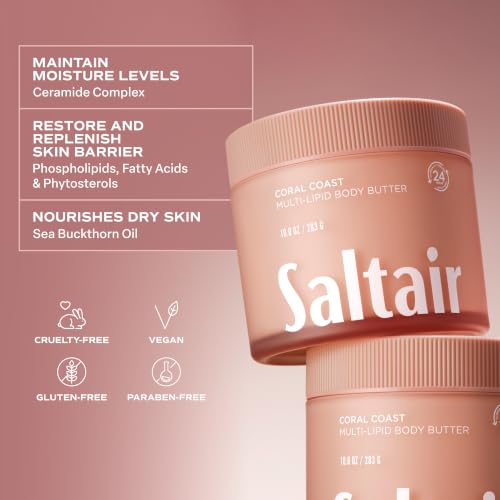 Saltair Multi-Lipid Body Butter | Coral Coast Ceramide Moisture | 10 oz