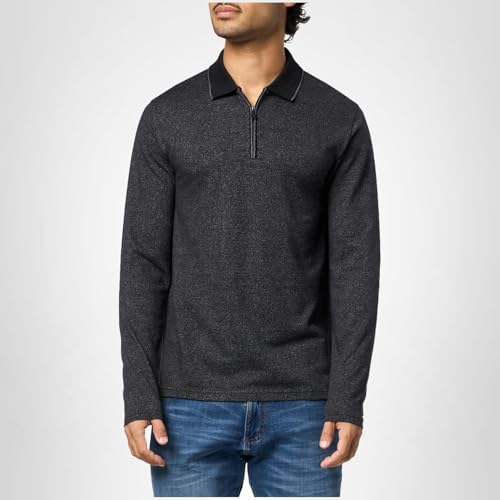 KARL LAGERFELD Paris Men's Sportswear Shirt, Blk/Grey, X-Large