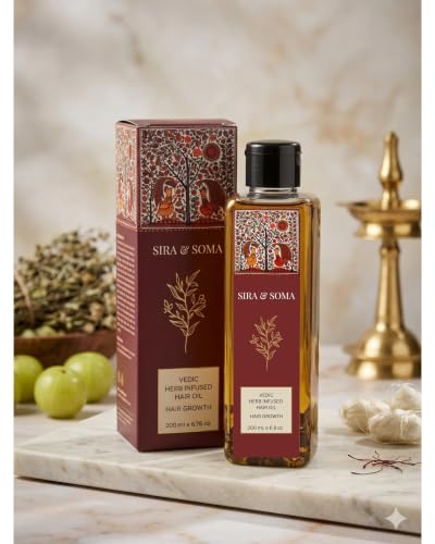 Herbal Herb Infused Hair Oil | EXTRA STRENGTH | Hair Growth, Anti-Hairfall | Boosted with Amla, Curry Leaves, Fenugreek, and Rosemary | Coconut, Jojoba, and Almond Oil | All Hair Types (6.76 oz)