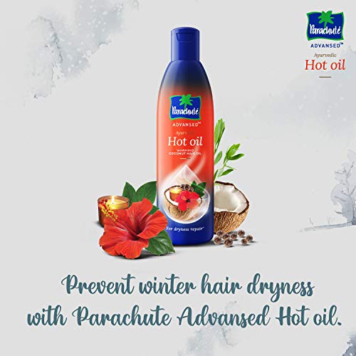 Parachute Advansed Ayurvedic Hot Oil| Warming Coconut Hair Oil with 5 Ayurvedic Ingredients | 13.5 Fl oz + 3 Fl oz