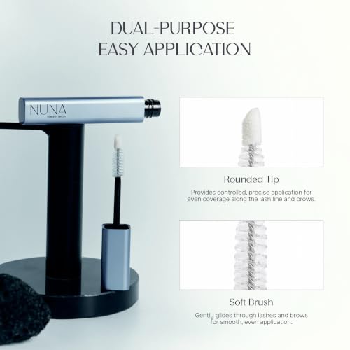 NUNA Eyelash Growth Support Serum 6ml – Eye Lash and Eyebrow Enhancing Serum for Women & Men with Biotin - Korean Multi Peptide & Natural Extracts – Promotes Fuller and Longer Lashes - 6 Month Supply