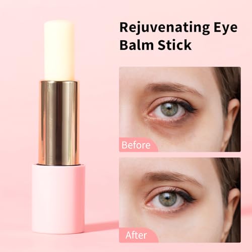 UJhay Retinol Eye Stick, Anti-Aging Eye Balm with Caffeine & Vitamin C, Reduces Wrinkles Dark Circles Puffiness Under-Eye Bags, Hydrating Firming Eye Cream