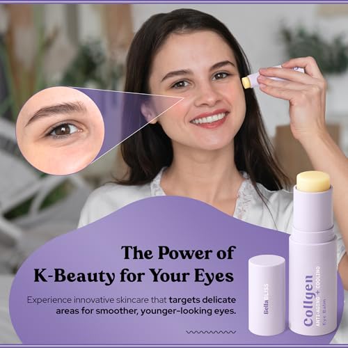 Bella Bliss Collagen Eye Balm Stick for Dark Circles, Puffiness & Wrinkles – Cooling Under Eye Cream with Collagen, Anti-Aging & Hydrating Formula – Made in Korea - 0.35 oz / 10 g - Pack of 1