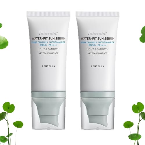 2 Pcs Centella Sunscreen SPF 50, Hyalu Cica Water-Fit Sun Serum, Face Sun Screen Long-Lasting Protection, Sunscreen with Hyaluronic Acid, Hydrating & Light & Smooth and UV Defens.