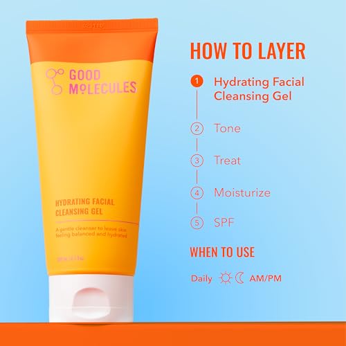 Good Molecules Hydrating Facial Cleansing Gel, Gentle Face Wash, 6.7 fl oz