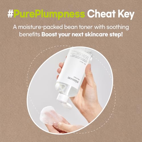 mixsoon Bean Toner Hydrating Facial Toner, Fermented Bean Extract, Hyaluronic Acid, Gentle Daily Care for Smooth, Radiant Skin 300ml / 10.14 fl.oz. Korean Glass Skin Care