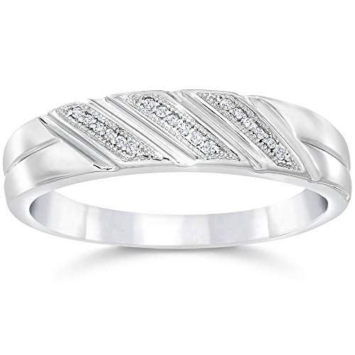 P3 POMPEII3 Pompeii 1/5ct Mens Diamond Ring 10K White Gold - Size 7.5