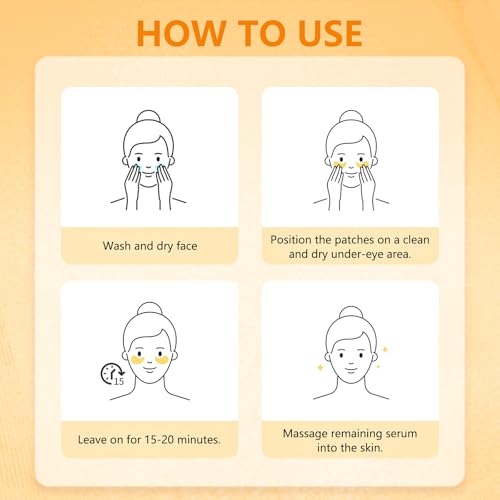 Aeryea Vitamin C & Caffeine Under Eye Patches for Men & Women 30 Pairs
